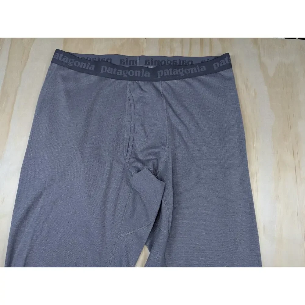 Patagonia Men's Large Midweight Capilene Baselayer Pants Polartec Grid Grey